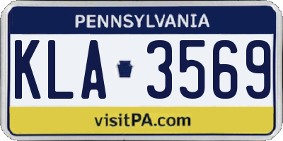 PA license plate KLA3569