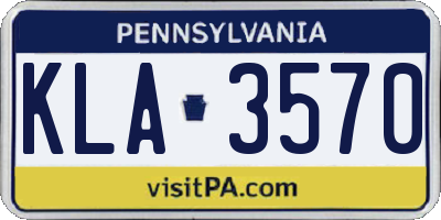 PA license plate KLA3570