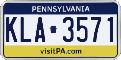 PA license plate KLA3571