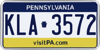 PA license plate KLA3572