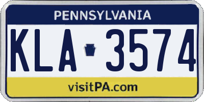PA license plate KLA3574
