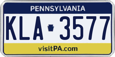 PA license plate KLA3577