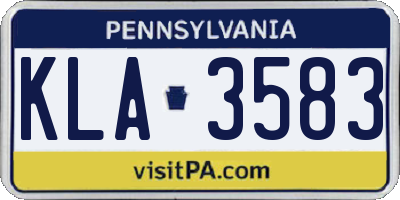 PA license plate KLA3583