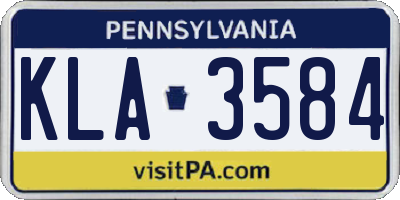 PA license plate KLA3584