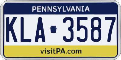 PA license plate KLA3587