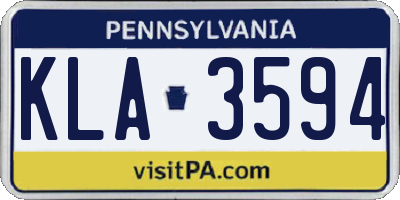 PA license plate KLA3594