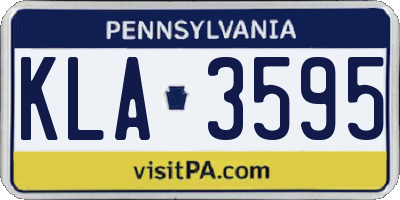 PA license plate KLA3595