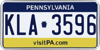 PA license plate KLA3596
