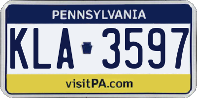PA license plate KLA3597