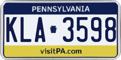 PA license plate KLA3598