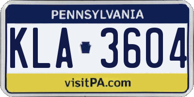 PA license plate KLA3604