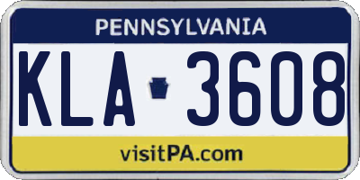 PA license plate KLA3608