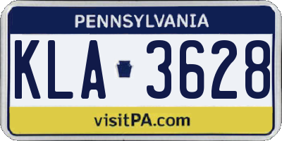 PA license plate KLA3628