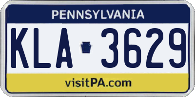 PA license plate KLA3629