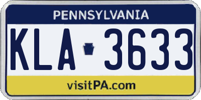 PA license plate KLA3633