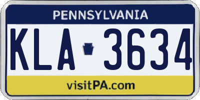 PA license plate KLA3634
