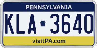 PA license plate KLA3640