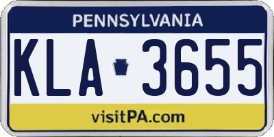 PA license plate KLA3655