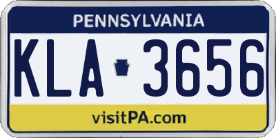 PA license plate KLA3656