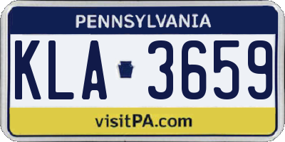 PA license plate KLA3659
