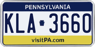 PA license plate KLA3660