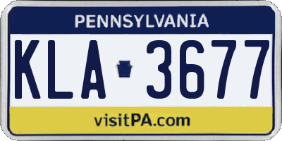 PA license plate KLA3677
