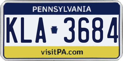PA license plate KLA3684