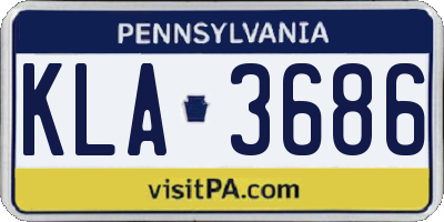 PA license plate KLA3686