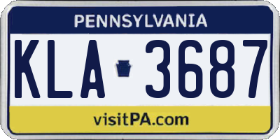 PA license plate KLA3687