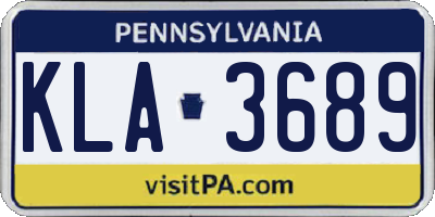 PA license plate KLA3689
