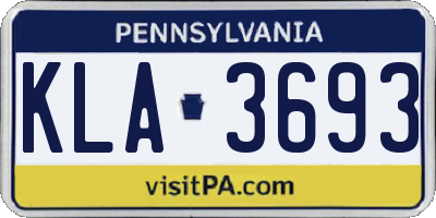 PA license plate KLA3693