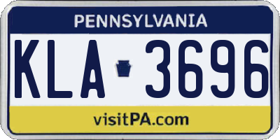 PA license plate KLA3696