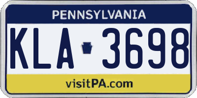 PA license plate KLA3698