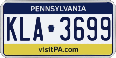 PA license plate KLA3699