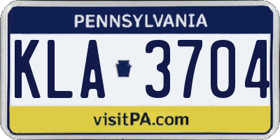 PA license plate KLA3704