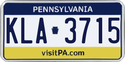 PA license plate KLA3715