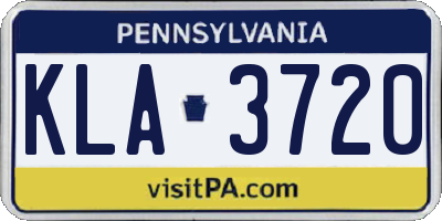 PA license plate KLA3720