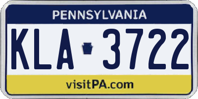PA license plate KLA3722