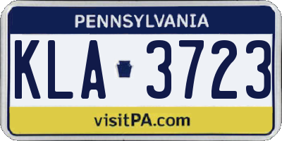 PA license plate KLA3723