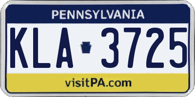 PA license plate KLA3725