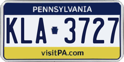 PA license plate KLA3727