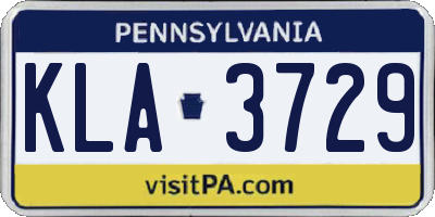 PA license plate KLA3729