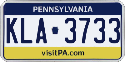PA license plate KLA3733