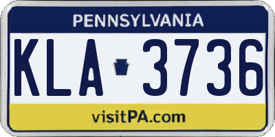 PA license plate KLA3736