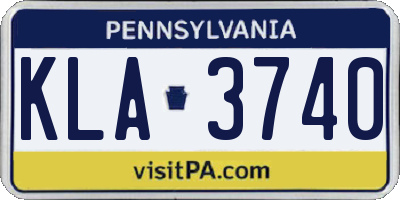 PA license plate KLA3740