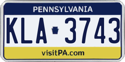 PA license plate KLA3743