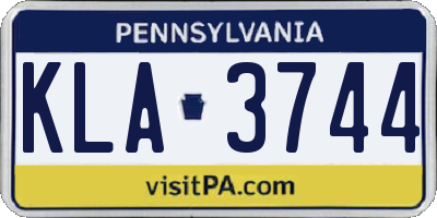 PA license plate KLA3744