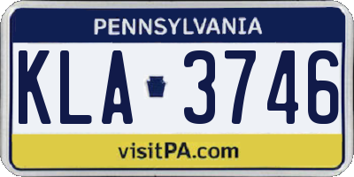 PA license plate KLA3746