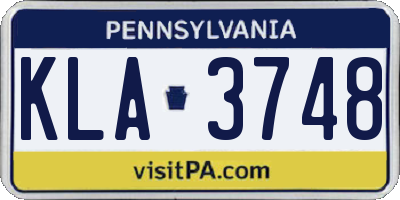 PA license plate KLA3748