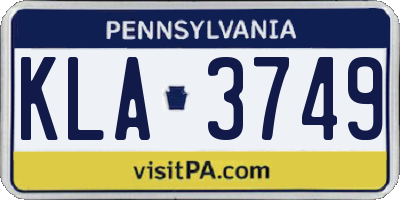 PA license plate KLA3749